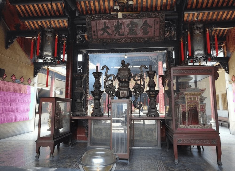 A collection of ancient artifacts preserved at Thien Hau Pagoda